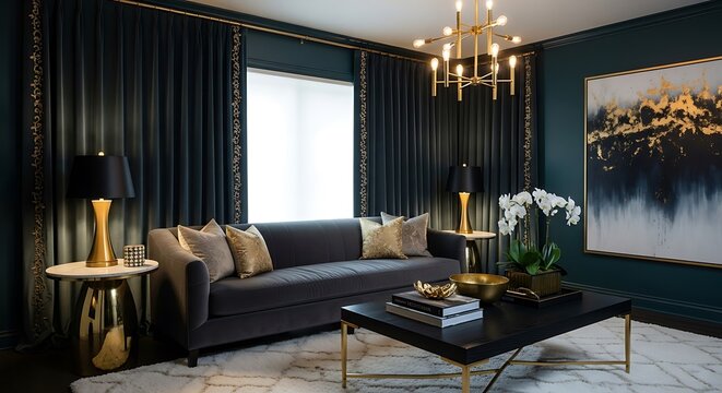 Luxury Dark Living Room