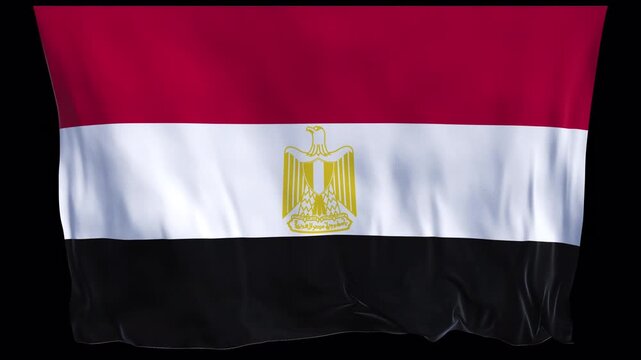National flag of Egypt. Eagle of Saladin news broadcasts political historical content Middle Eastern geography cultural presentations travel visuals educational media digital backgrounds web banner