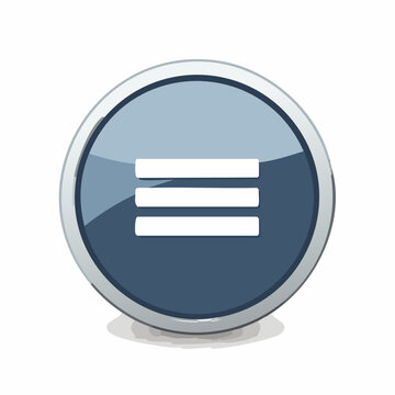 Circular Hamburger Menu Icon with Three Horizontal Lines Button UI Element