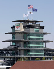 Fototapeta premium Indianapolis Motor Speedway Pagoda Control Tower for the Indianapolis 500. IMS is the Racing Capital of the World.