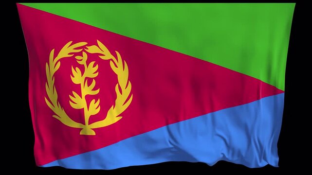 National flag of Eritrea this professional motion graphic is ideal for African geography news broadcasts political presentations educational cultural documentaries travel digital backgrounds  banner.