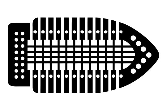 zither silhouette illustration for traditional string instrument music performance and folk sound design