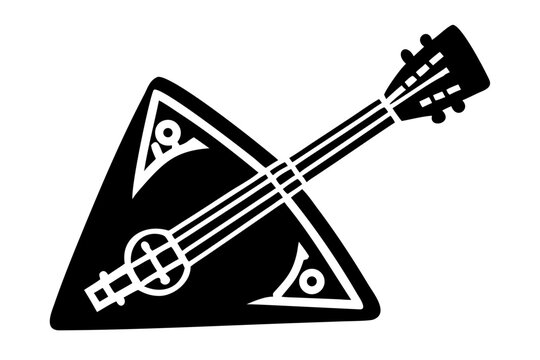 balalaika silhouette illustration for traditional string instrument music performance and folk sound design