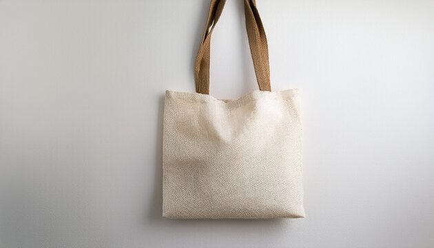 bag or sack bag on white background reusable shopping bag natural material zero waste plastic free eco friendly concept