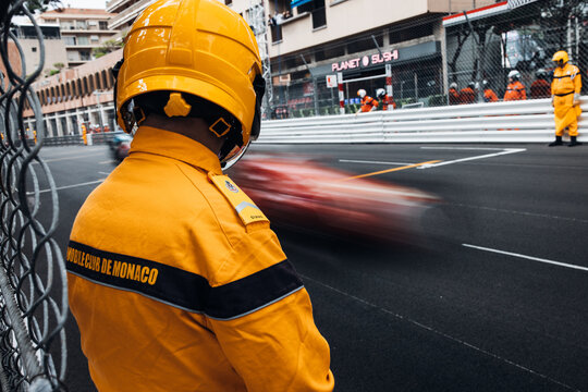 ace marshal at the Monaco circuit paddock