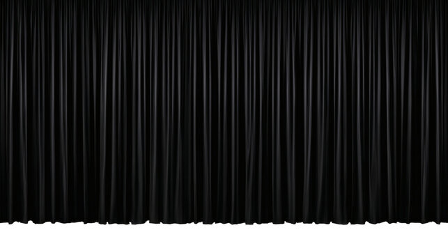 Elegant dark velvet theater stage curtain featuring rich vertical folds creating a dramatic and luxurious closed backdrop&nbsp;