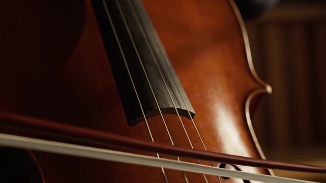 Close-Up View Of A Beautifully Crafted Wooden Cello With Highlighted Artistry And Elegance In Rich Tones And Detailed Craftsmanship
