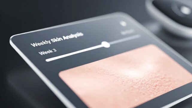 Close-Up View Of A Digital Skin Analysis Device Displaying Skin Texture And Health Insights In A Modern Studio Setting
