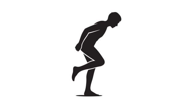 Running Man Silhouette for Fitness Training Speed Exercise and Athletic Performance Concept