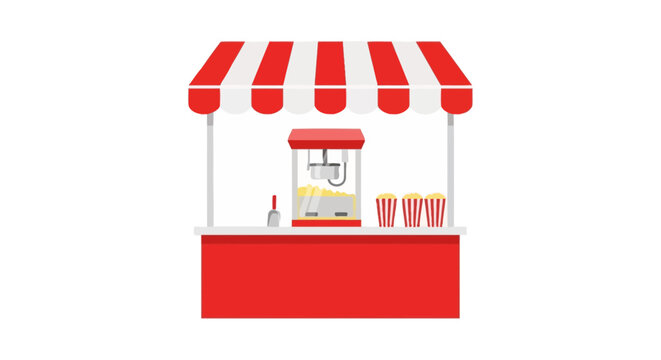 Popcorn Stand with Machine and Bags