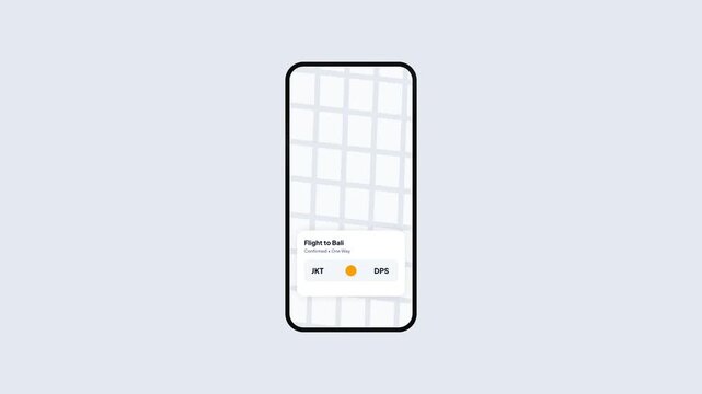 Travel Booking Mobile App Interface Animation Showing Bali Island Destination Information and Appointment Booking