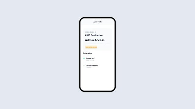 Cloud Server Admin Access Request Approval Animation on Smartphone System Interface
