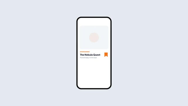 Entertainment App UI Bookmark Animation for Saved Media Content on Mobile Screen