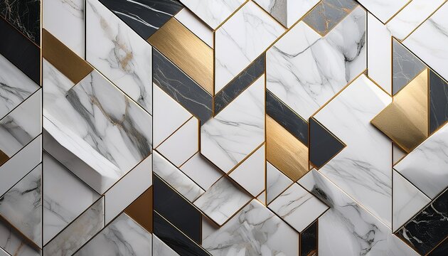 abstract geometric marble wall tiles texture modern architectural pattern minimal 3d luxury background with copy space