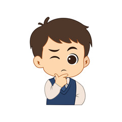 Obraz premium boy icon design educational illustration with funny vector expression
