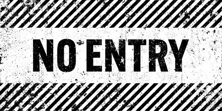 Warning sign with black diagonal lines. Attention, danger or caution symbol. Construction site signage, road safety notice, hazard banner, security alert shield. Vector illustration