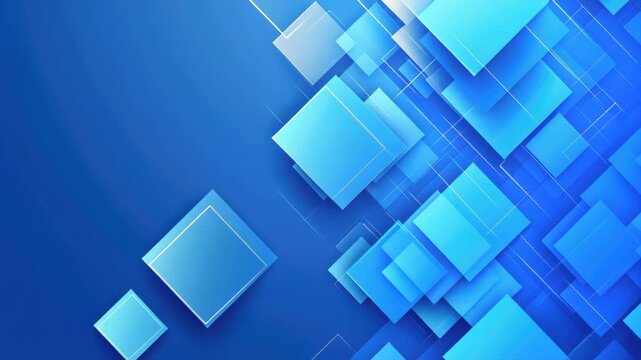 Dynamic Blue Cubes: An abstract composition of layered geometric shapes and gradient transitions, conveying a sense of technological advancement, innovative design, and modern digital aesthetics.