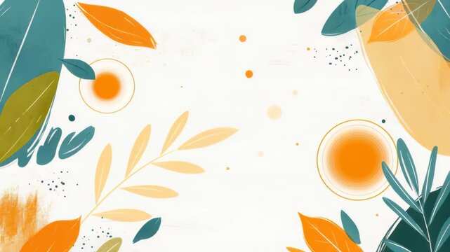 Floral Embrace: A captivating illustration that showcases vibrant leaves and elements, creating a sense of natural beauty and organic elegance, with ample space for creative compositions.