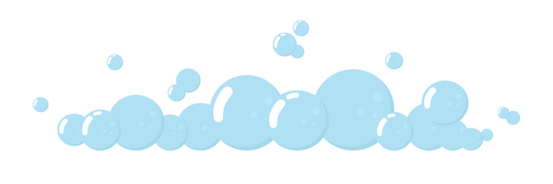 Soap foam bubbles, oxygen bubbles, water bubbles, vector design elements isolated. Air bubbles flat icon