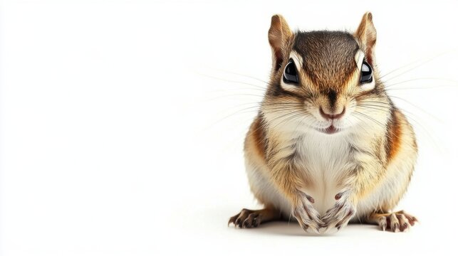 Adorable Chipmunk Sitting Upright with Detailed Fur