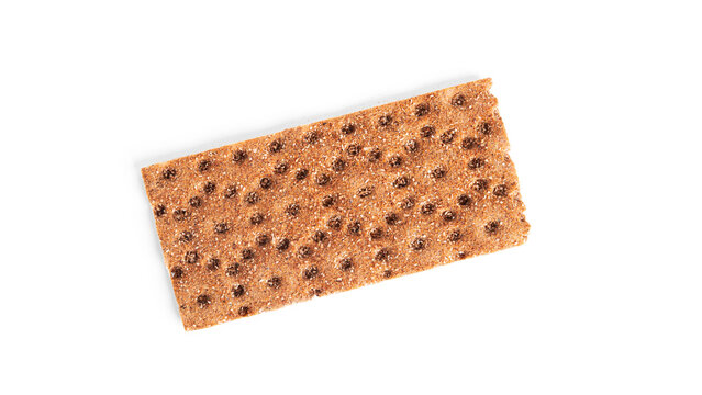 Rye crispbread isolated on a white background.