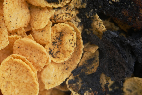 Experiment on cornflakes and cracker biscuit. It is flammable