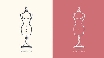 Fototapeta premium Vector Line Art Mannequin Dress Form Dummy Icon Set for Fashion Business, Tailoring, Clothing Design, and Boutique