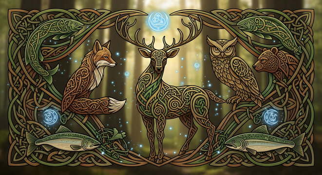 Deer with large antlers standing tall.