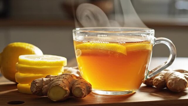 Warm Lemon Ginger Drink for Healthy Lifestyle
