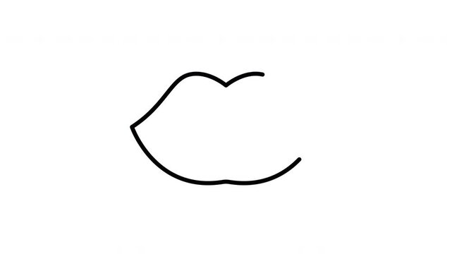 Simple line drawing of lips suitable for beauty industry branding, makeup tutorials, or cosmetic product packaging design projects.