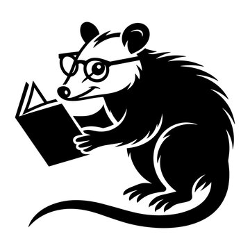 Opossum Reading a Book