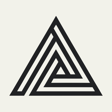 Abstract geometric triangle shape with repeating lines shape design triangle