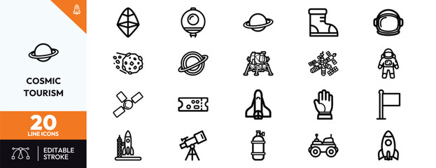 Cosmic tourism space travel scene with rocket launch astronauts orbiting planets starry backdrop futuristic concept for marketing © Deezora