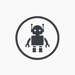 Fototapeta premium Vetor: A robot icon design in a circle