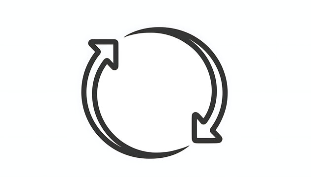 Black Circular Arrows Icon Symbol.