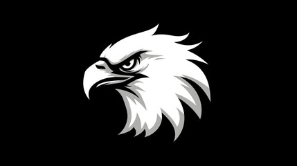 Obraz premium Bold eagle illustration against black background for various design purposes