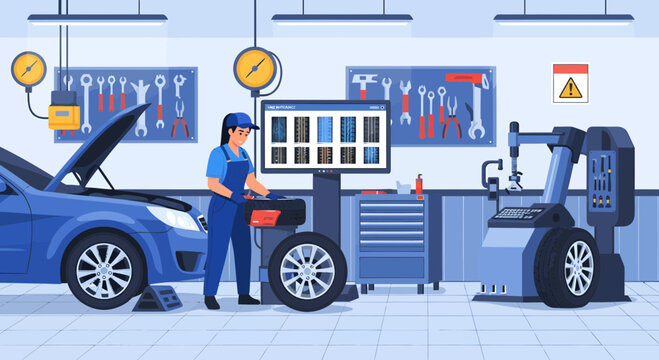 Mechanic working on a car 16.