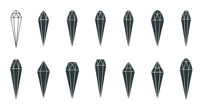 Collection of various black gemstones.