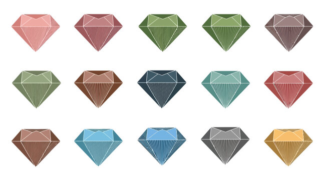 Multicolored diamonds on white background.