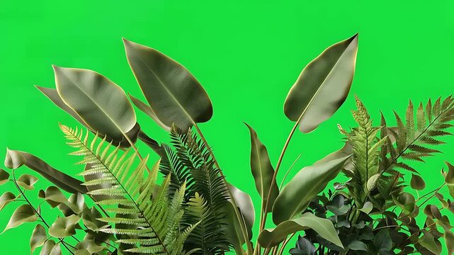 Tropical Green Leaves Plant Background