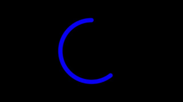 Loading animation turning into blue check mark on black background, perfect for success, verification, and UI confirmation visuals