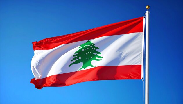 Lebanon flag against blue sky