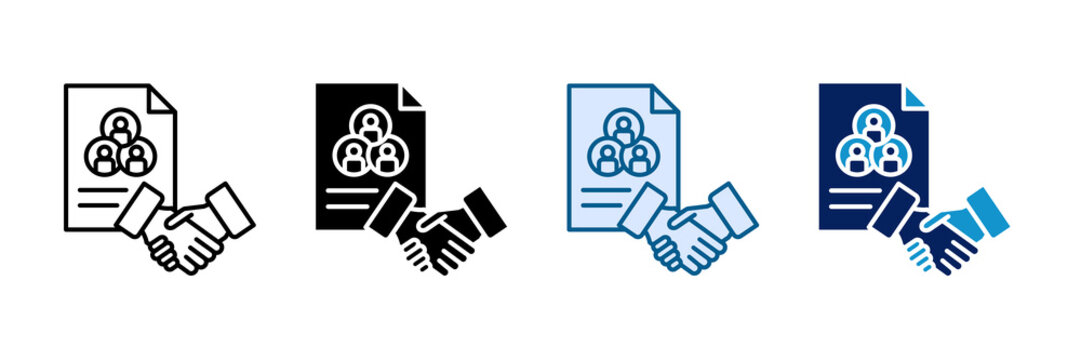 Union Agreement Icon Set Multiple Style Collection
