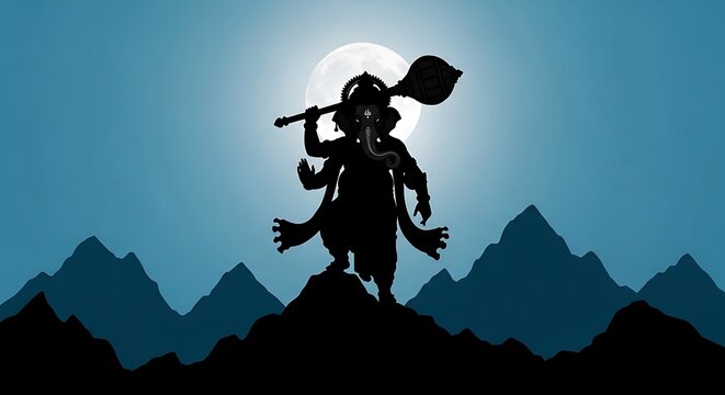 Hindu God Shiva Silhouette.