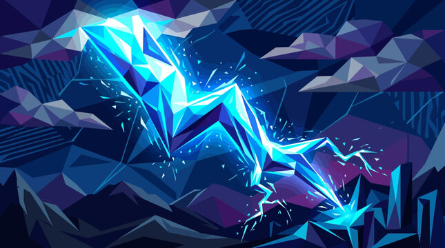 Electric blue lightning bolt energy.