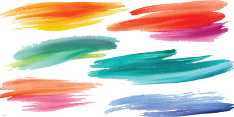 Colorful watercolor brush Set  stroke collection Vector blue artistic paint brush strokes and paint blob splatter © BLACK MAN