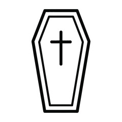 Fototapeta premium Coffin with cross symbol on white background