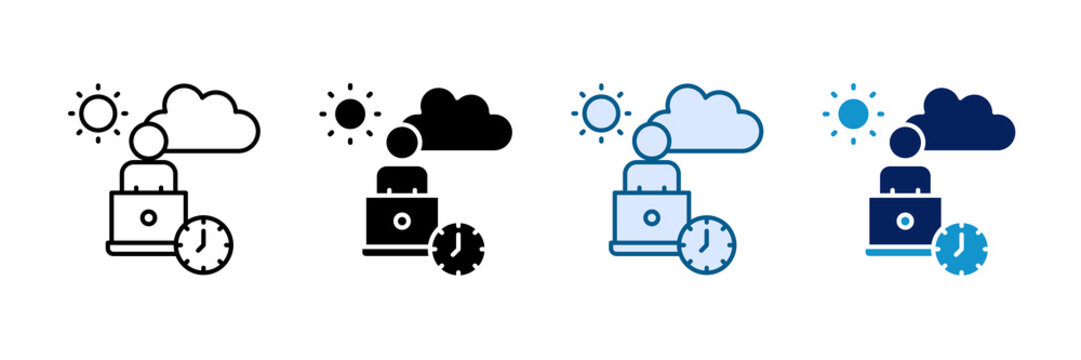 Digital Nomad Icon Set Multiple Style Collection