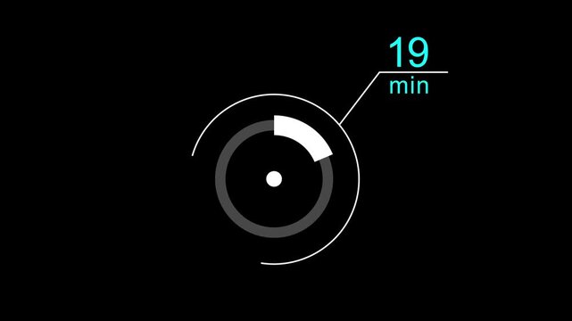 32 min clock loading icon animation. Digital and analog clock 32 minutes isolated on white background. and creating a stunning video.4k video.