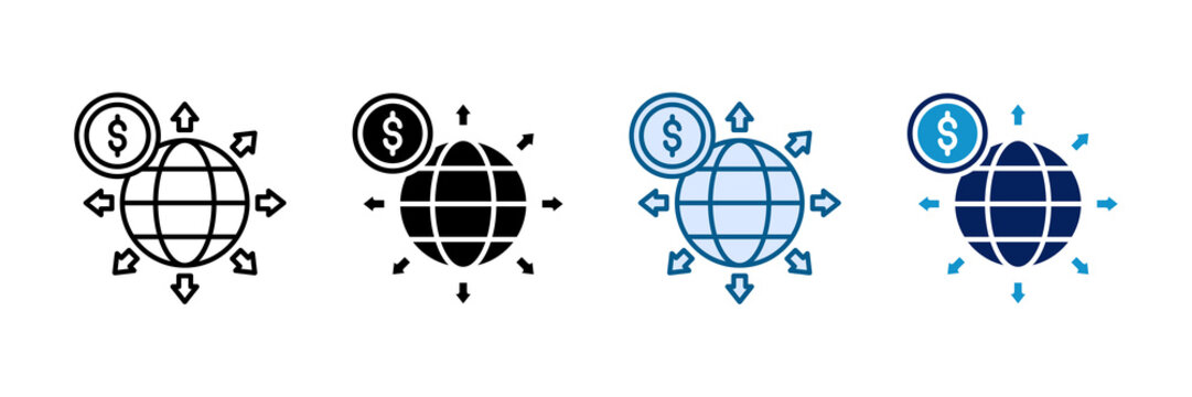 Global Expansion Icon Set Multiple Style Collection